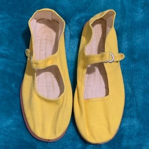 Cotton Mary Jane Flats